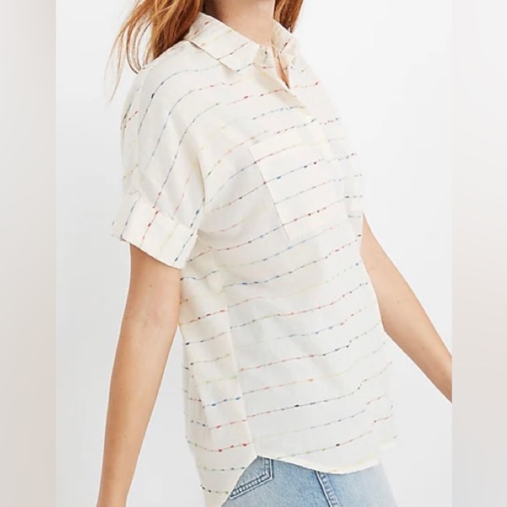 Madewell Courier Shirt in Flecked Rainbow Stripe